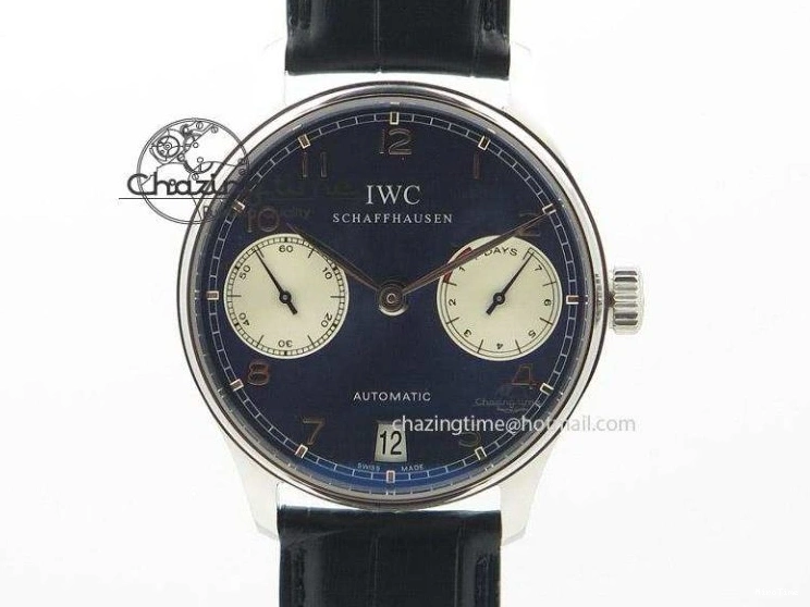 MIROTIME 0424 Effortless Portuguese IW544404 SS White Dial On Black Leather Strap A 7257